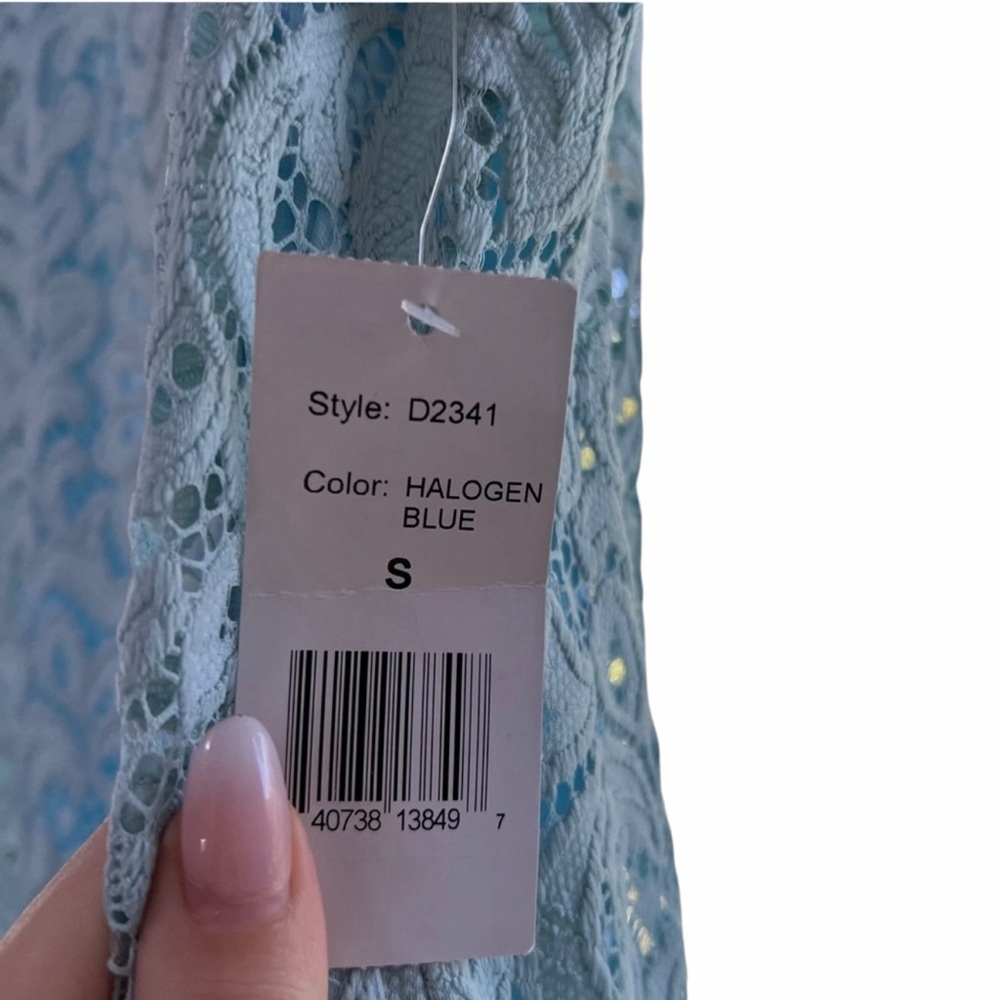 Beautiful Patterned Blue Dress - Picture 8 of 8
